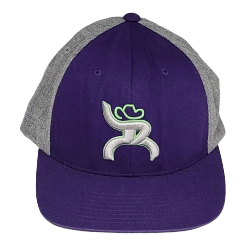 Get Your Hooey Snapback Hat Embroidered Cowboy Logo Gray & Purple